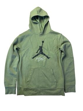 Jordan Kids Flight Fleece Hoodie Olive Green - Youth Large 12-13